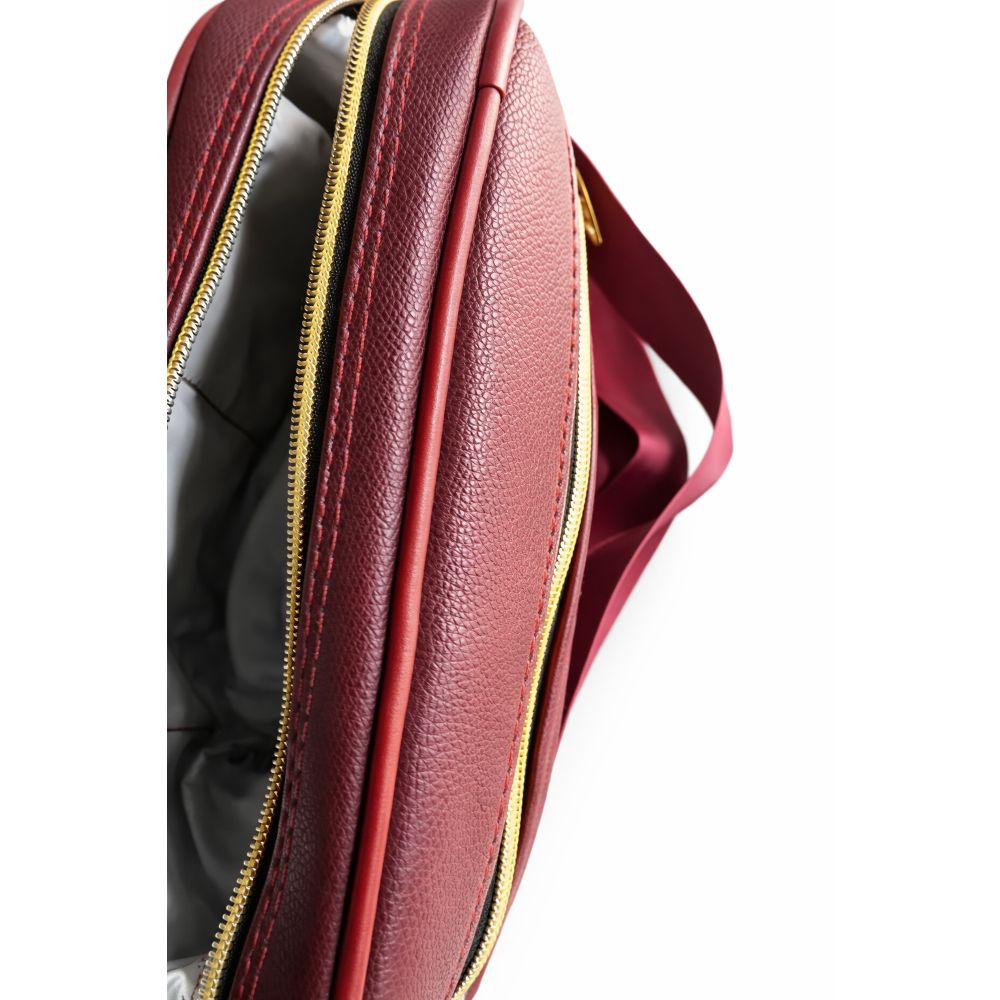 Elegant Maroon Leather Crossbody Shoulder Bag